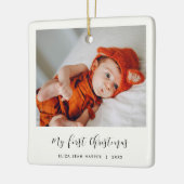 書エレガント道のマイ初めてのクリスマスベビー写真 セラミックオーナメント (左)