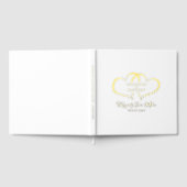 書エレガント道のロ結婚マンハート金ゴールド ゲストブック (全面)