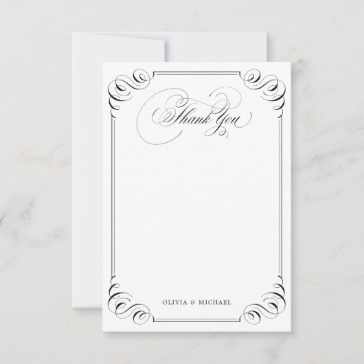 書エレガント道のヴィンテージが感謝してい好き サンキューカード (正面)