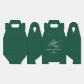 書エレガント道の前夜のティール（緑がかった色）結婚 フェイバーボックス (見開き)