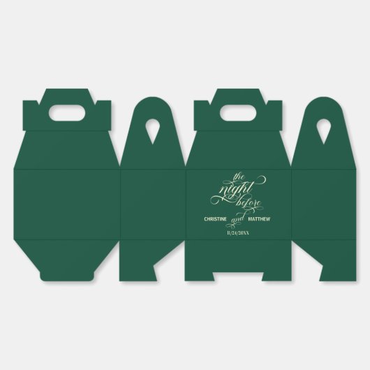 書エレガント道の前夜のティール（緑がかった色）結婚 フェイバーボックス (見開き)