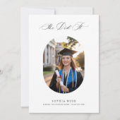 書エレガント道の卒業写真 招待状 (正面)