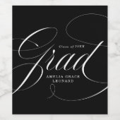 書エレガント道の大学院修士課程修了 ワインラベル (シングルラベル)