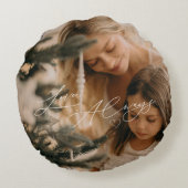 書エレガント道の愛を常に写真で描く ラウンドクッション (裏面)