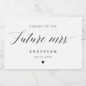 書エレガント道の未来ブライダルシャワー スパークリングワインラベル (シングルラベル)