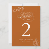 書エレガント道の燃えたオレンジ色のテーブル番号 (裏面)