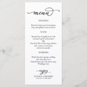 書エレガント道の白黒メニュー メニュー (正面)