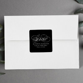 書エレガント道の白黒卒業 スクエアシール