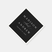 書エレガント道の白黒結婚文字 スタンダードカクテルナプキン (角)