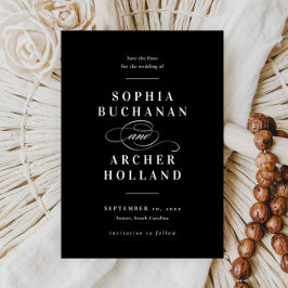 書エレガント道の白黒結婚文字 セーブザデート