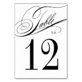 書エレガント道の白黒結婚文字 テーブルナンバー (正面)