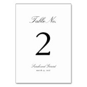 書エレガント道の白黒結婚文字 テーブルナンバー (裏面)