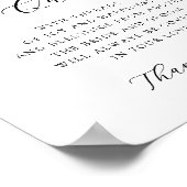 書エレガント道の結婚ゲストキルトのサイン ポスター (角)