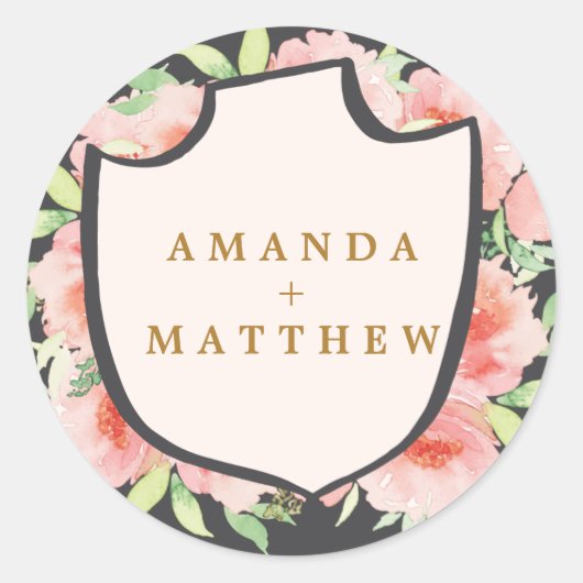 書エレガント道の結婚シール ラウンドシール (正面)