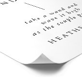 書エレガント道の結婚リボン送信サイン ポスター (角)