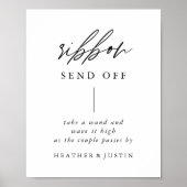 書エレガント道の結婚リボン送信サイン ポスター (正面)