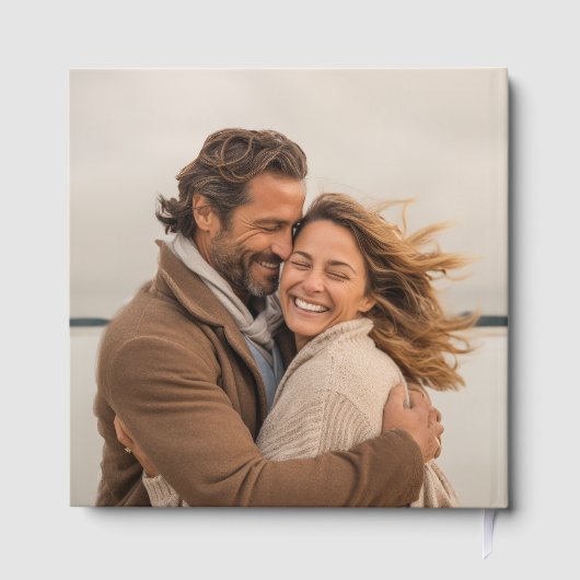 書エレガント道の結婚ロマンチックな写真金ゴールド ゲストブック (裏面)