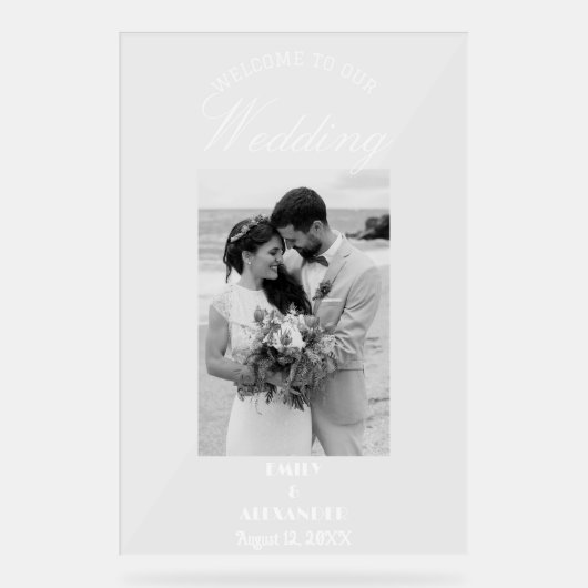 書エレガント道の結婚写真へようこそ アクリルサイン (正面)