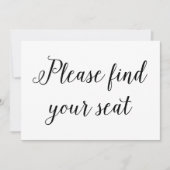 書エレガント道の結婚席を探して 招待状 (正面)