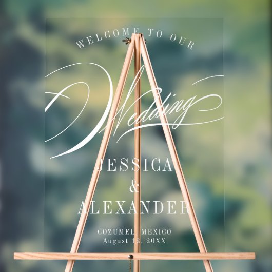 書エレガント道の結婚歓迎 アクリルサイン (ニュートラル)