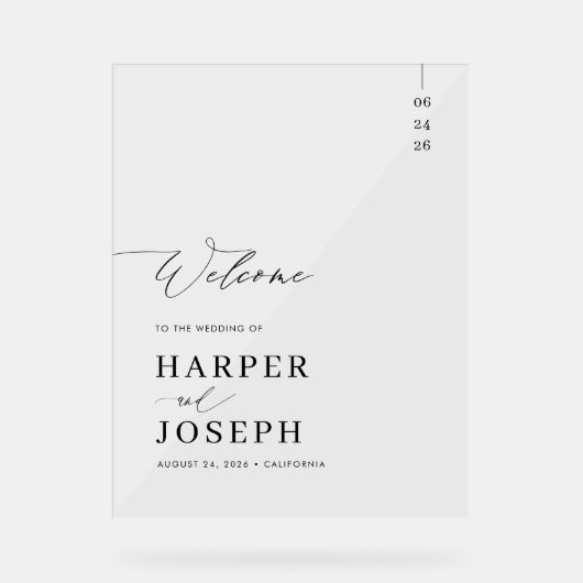 書エレガント道の結婚脚本 アクリルサイン (正面)