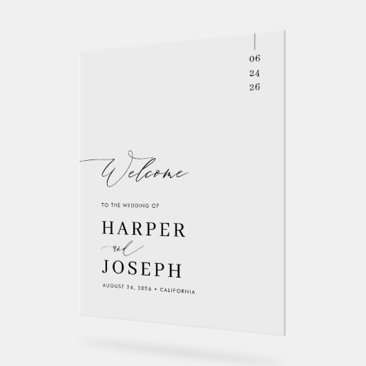 書エレガント道の結婚脚本 アクリルサイン (傾斜)