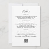 書エレガント道の結婚詳細白黒 招待状 (裏面)