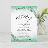 書エレガント道の緑の水の色結婚の 招待状 (スタンド正面)