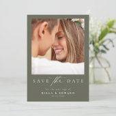 書エレガント道の緑の結婚式の日付保存 セーブザデート (スタンド正面)