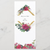 書エレガント道の赤いバラとユーカリ メニュー (裏面)