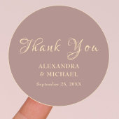 書エレガント道は紫結婚ありがとう ラウンドシール