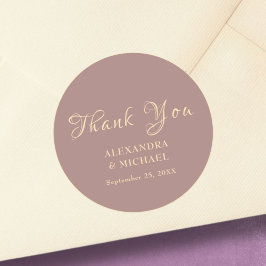 書エレガント道は紫結婚ありがとう ラウンドシール