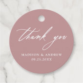 書エレガント道ほこりバラ結婚の感謝 フェイバータグ (正面)