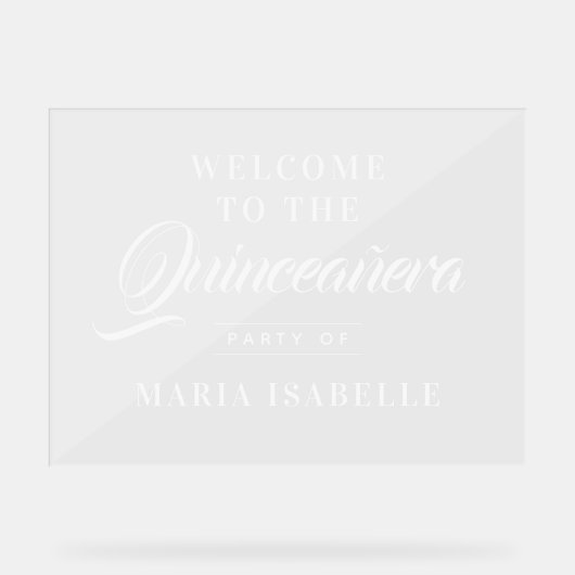 書エレガント道ようこそキンセアニェラパーティー標識 アクリルサイン (正面)