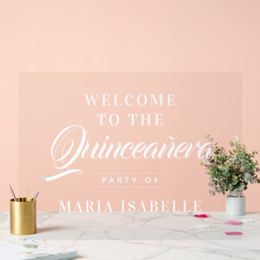 書エレガント道ようこそキンセアニェラパーティー標識 アクリルサイン (ウェディング)