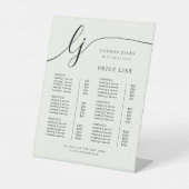 書エレガント道アイボリー価格表 台座サイン (正面)