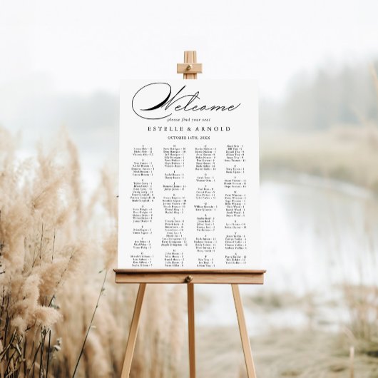 書エレガント道アルファベット座席表 ポスター