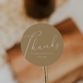 書エレガント道イエローサンキュー ラウンドシール