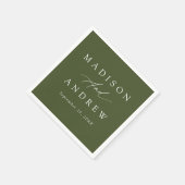 書エレガント道オリーブグリ結婚ーン スタンダードカクテルナプキン (角)