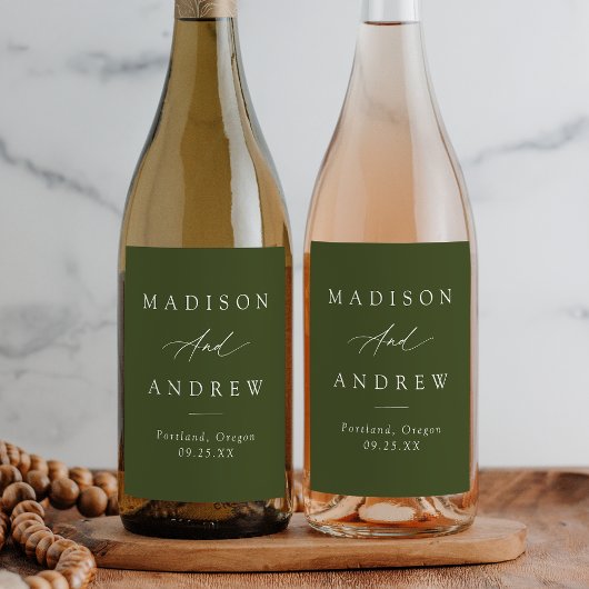 書エレガント道オリーブグリ結婚ーン ワインラベル