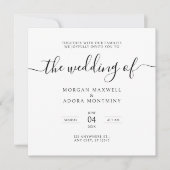 書エレガント道クラシックスクエア結婚ズ 招待状 (正面)