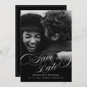 書エレガント道クラシック式の結婚式の日付を保存 セーブザデート (正面/裏面)