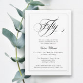 書エレガント道クラシック50歳の誕生日パーティー 招待状