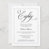 書エレガント道クラシック80歳の誕生日パーティー 招待状 (正面)