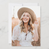 書エレガント道グリーンフォト卒業パーティー 招待状 (裏面)