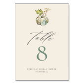 書エレガント道グリーン秋パンプキン結婚ズ テーブルナンバー (正面)