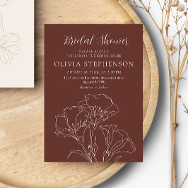 書エレガント道シンプルブライダルシャワー 招待状