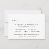 書エレガント道シンプルブラック&ホワイト結婚ズ 出欠カード (裏面)