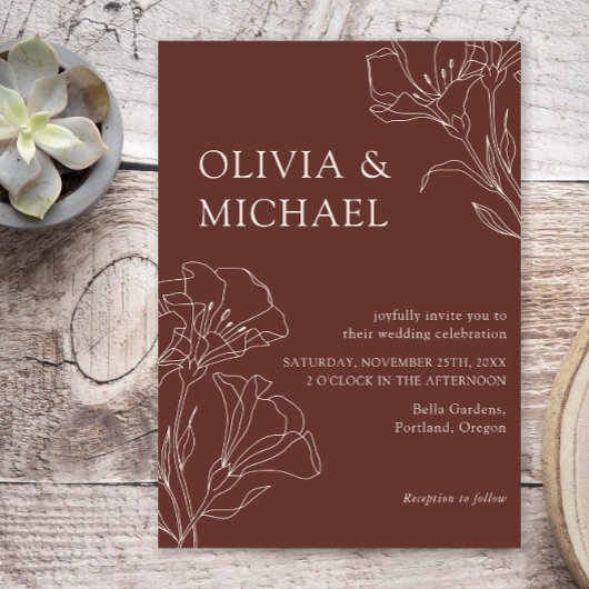 書エレガント道シンプルミニマ結婚リスト 招待状