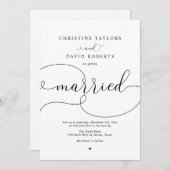 書エレガント道シンプルモダン結婚の侵略 招待状 (正面/裏面)